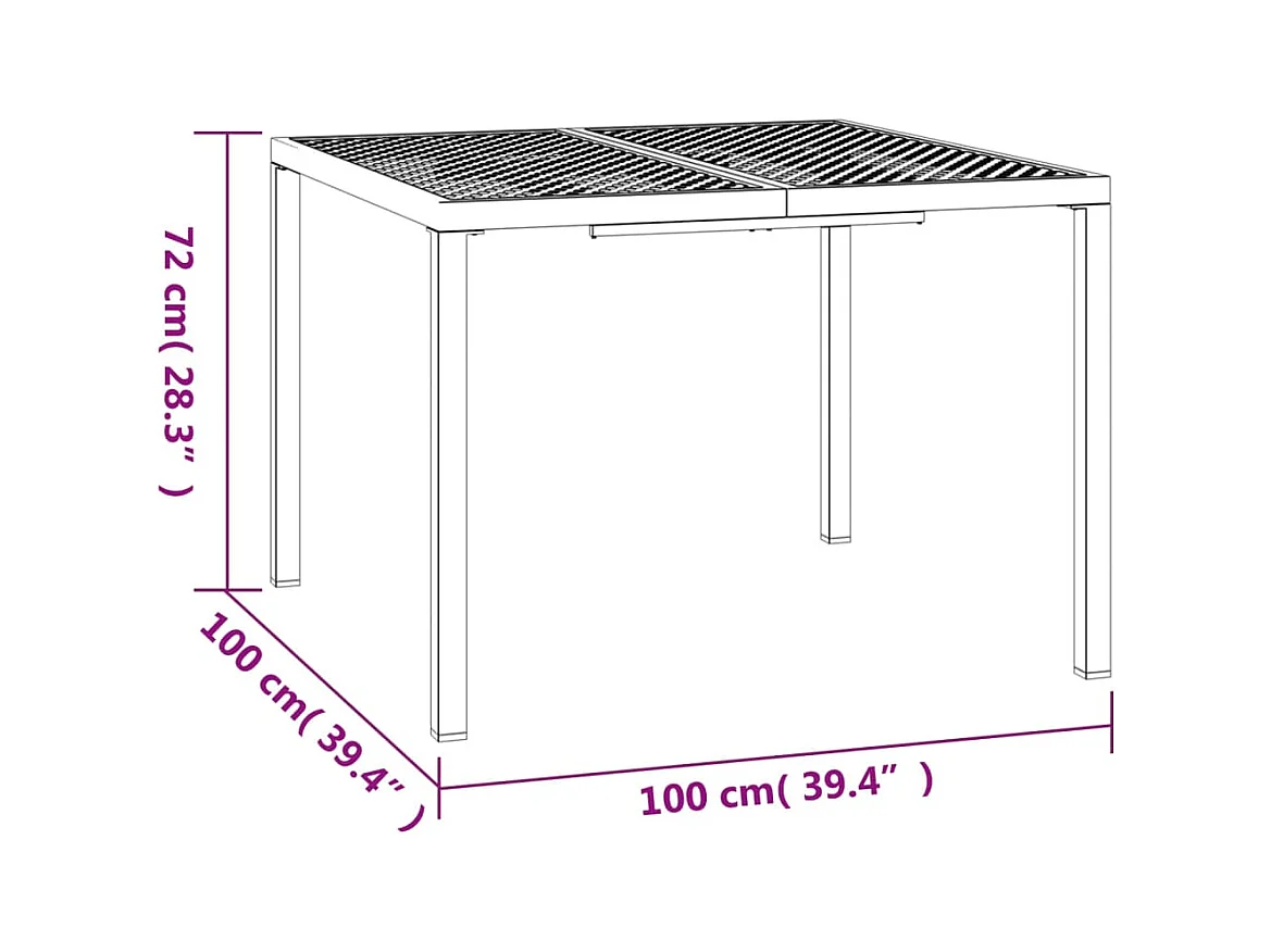 Set da Pranzo da Giardino 5 pz in Acciaio Antracite