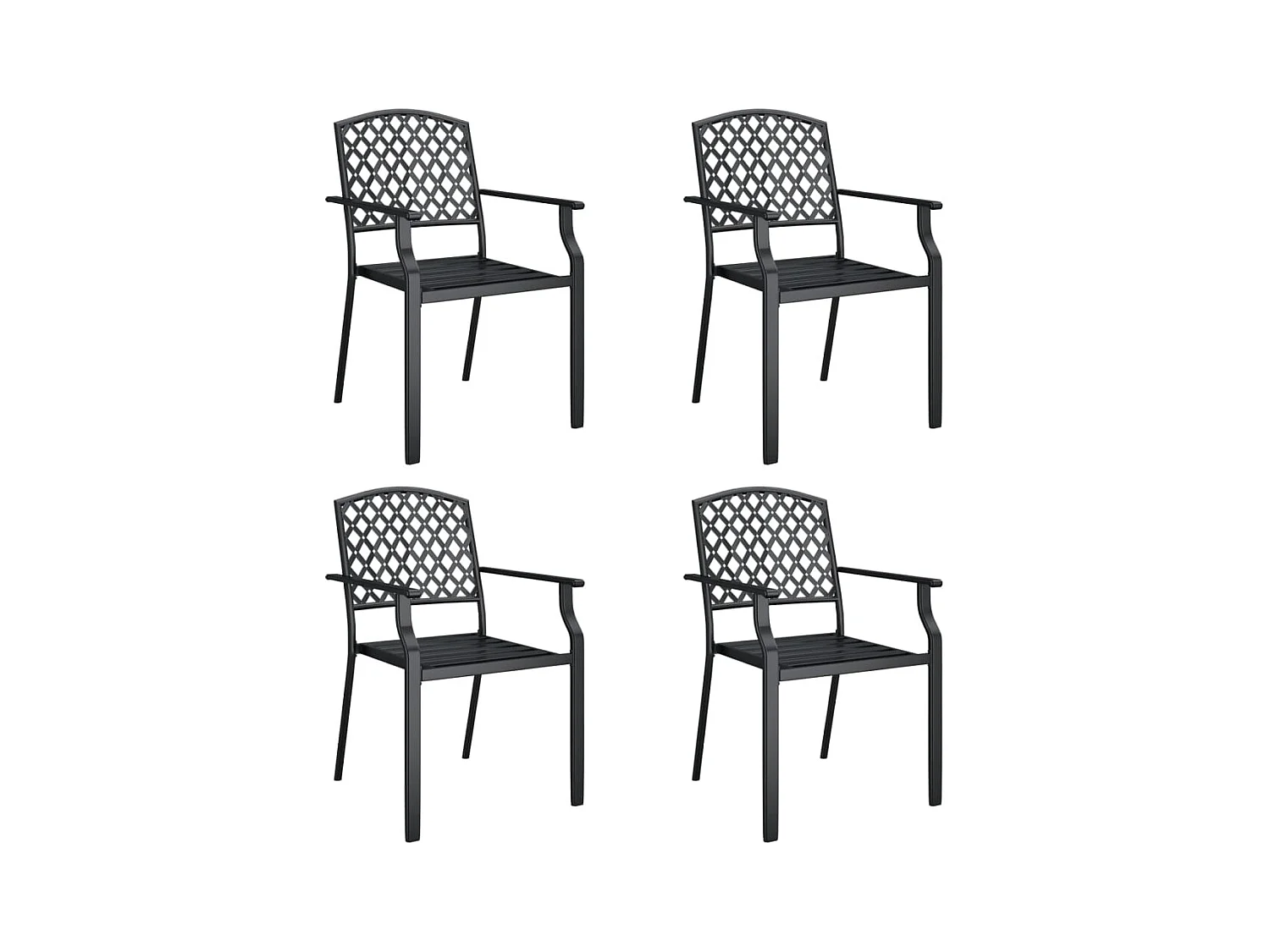 Set da Pranzo da Giardino 5 pz in Acciaio Antracite