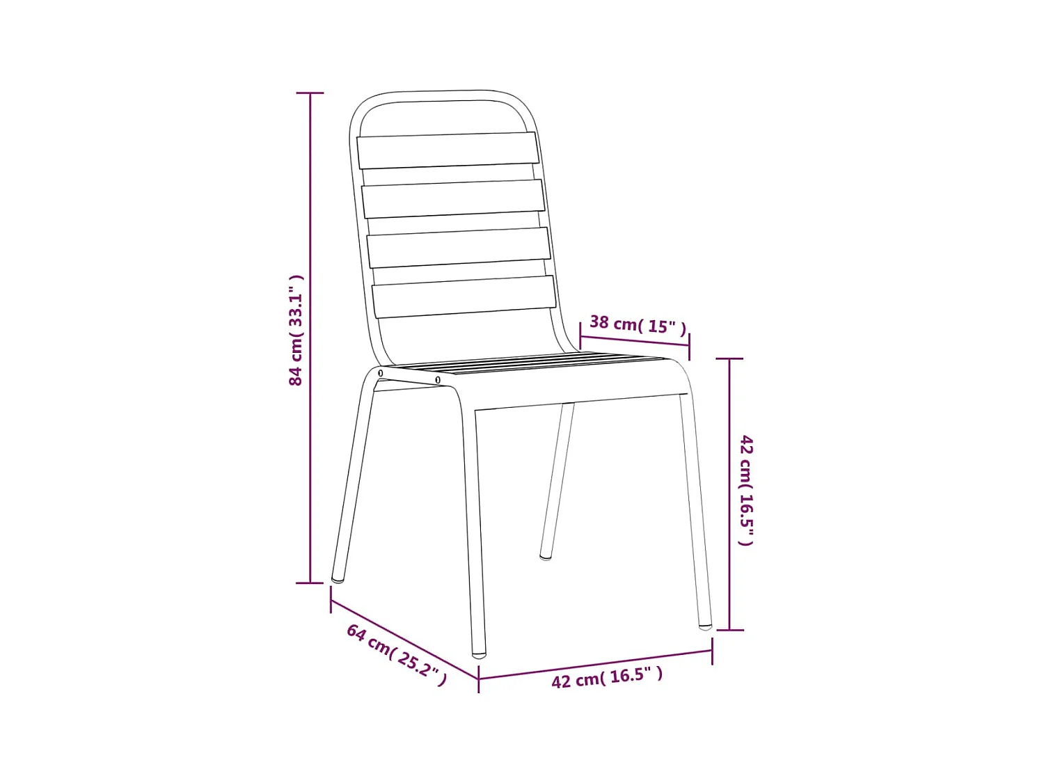 Ensemble à manger de jardin 7 pcs anthracite acier
