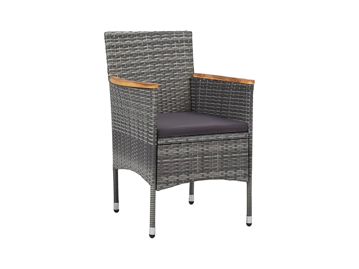7-delige Tuinset poly rattan grijs