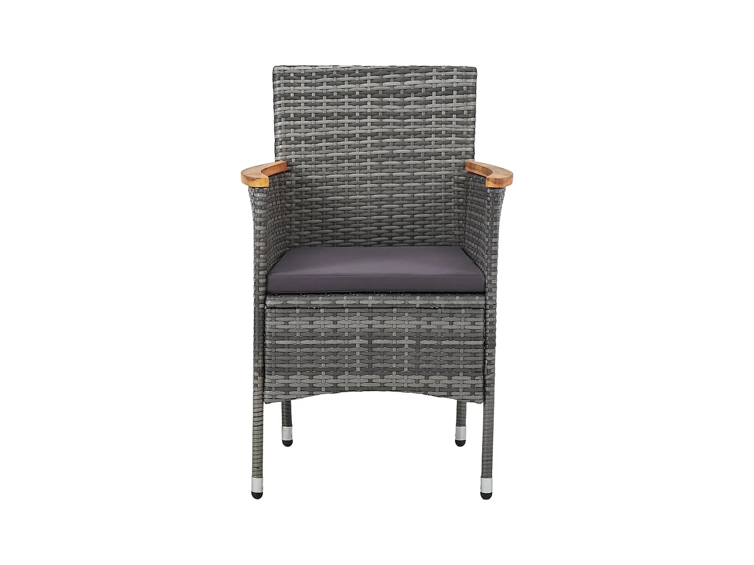 7-delige Tuinset poly rattan grijs