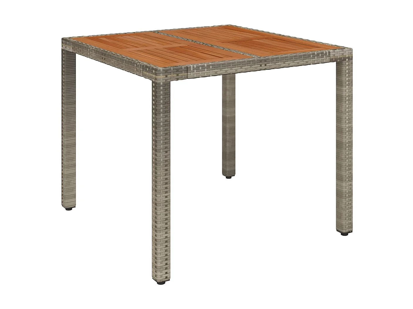 3-tlg. Garten-Essgruppe mit Kissen Grau Poly Rattan