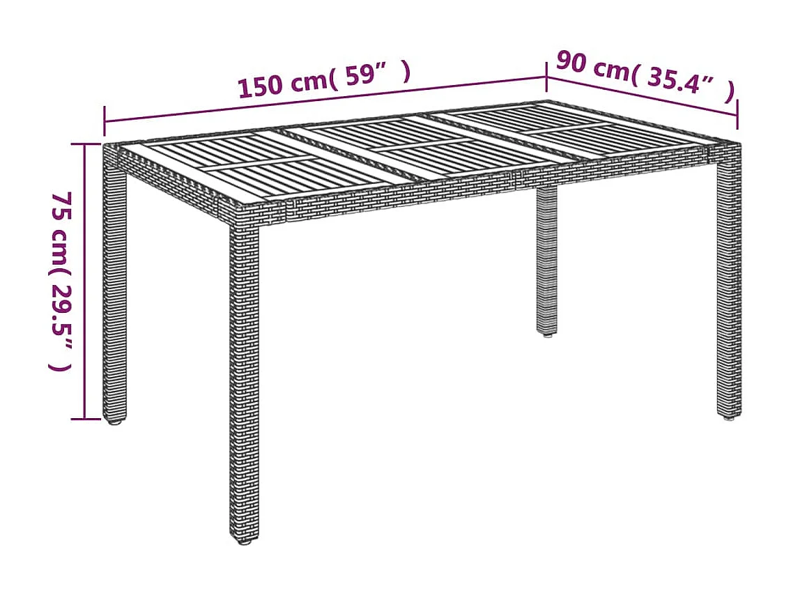 7-delige Tuinset met kussens poly rattan zwart