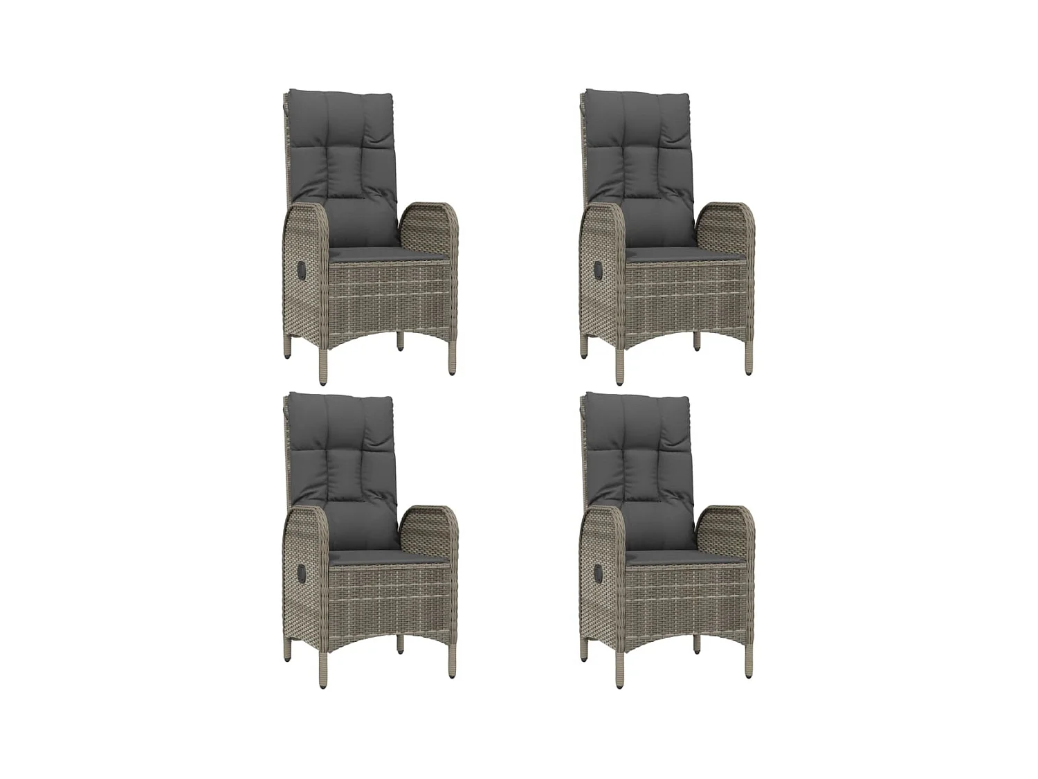 Ensemble à manger de jardin coussins 5 pcs noir et gris