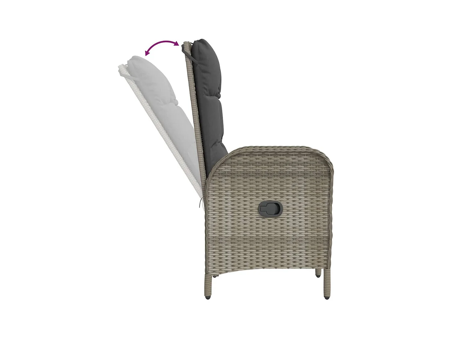 Ensemble à manger de jardin coussins 5 pcs noir et gris