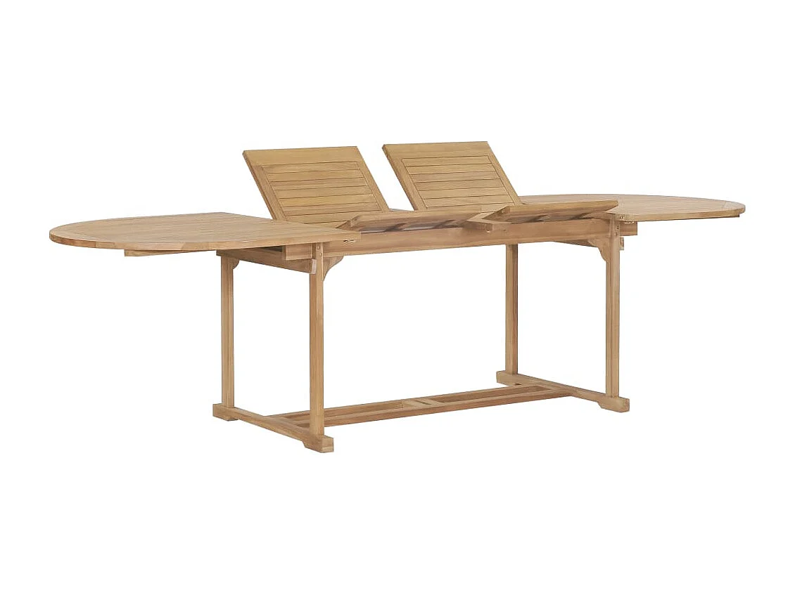 Set da Pranzo per Esterni 9 pz 180-280x100x75 cm Teak Massello