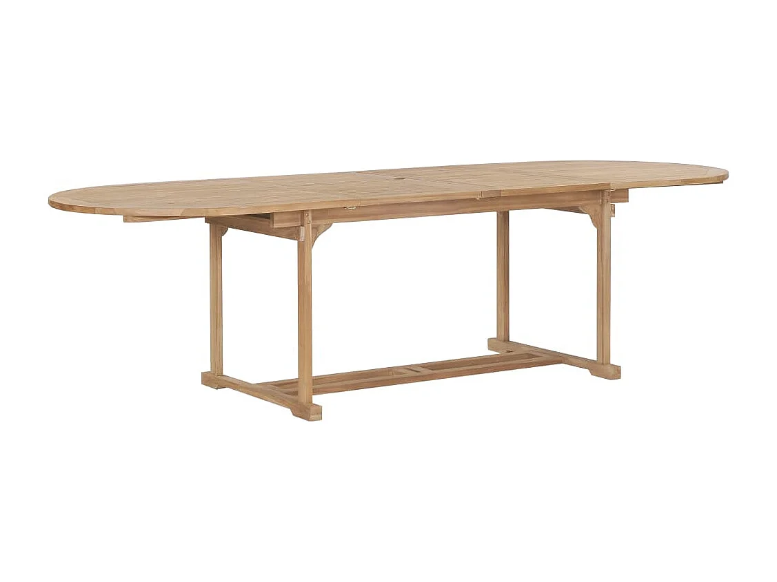 Set da Pranzo per Esterni 9 pz 180-280x100x75 cm Teak Massello