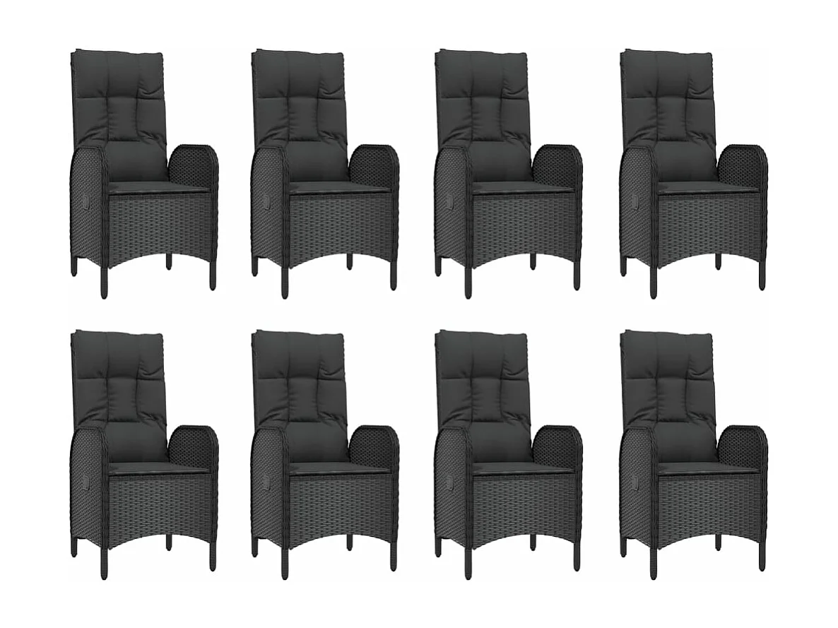 9-delige Tuinset poly rattan zwart