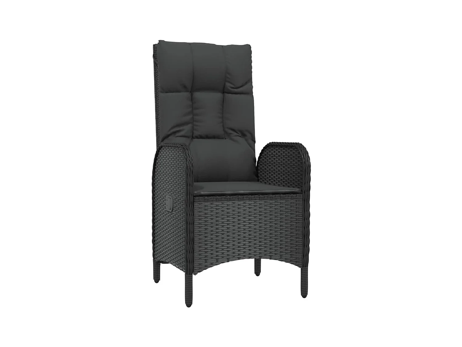 7-delige Tuinset met kussens poly rattan zwart en grijs