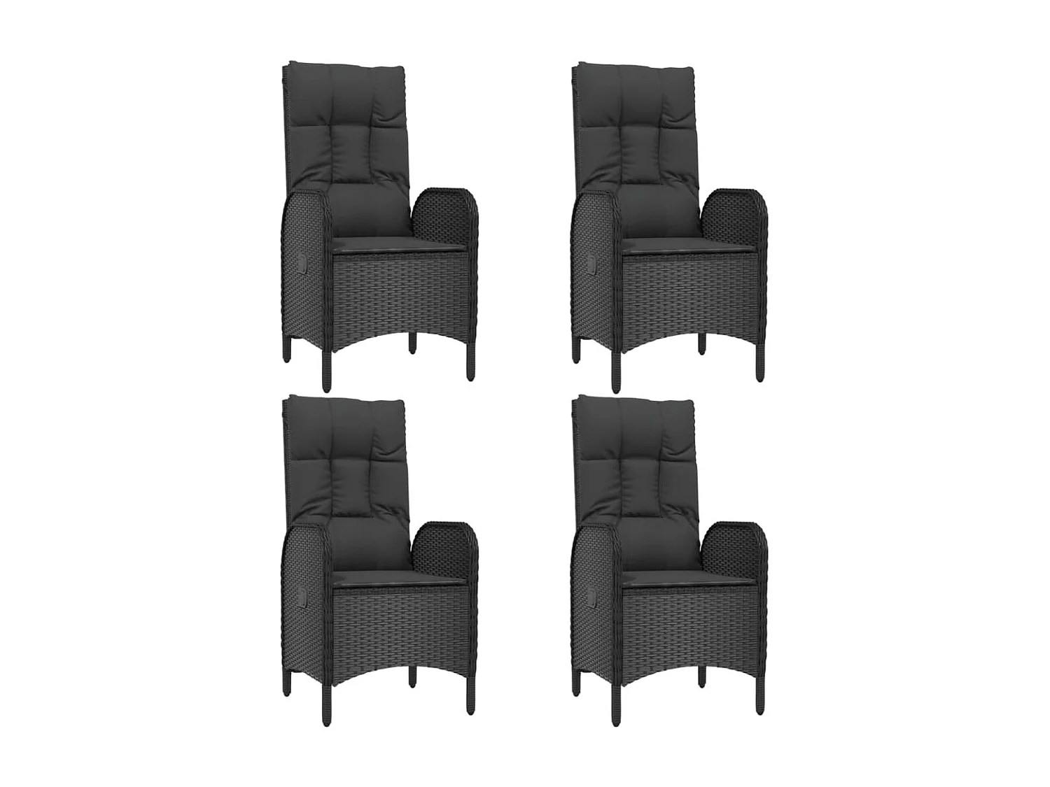 Ensemble à manger de jardin coussins 5pcs Noir Résine tressée