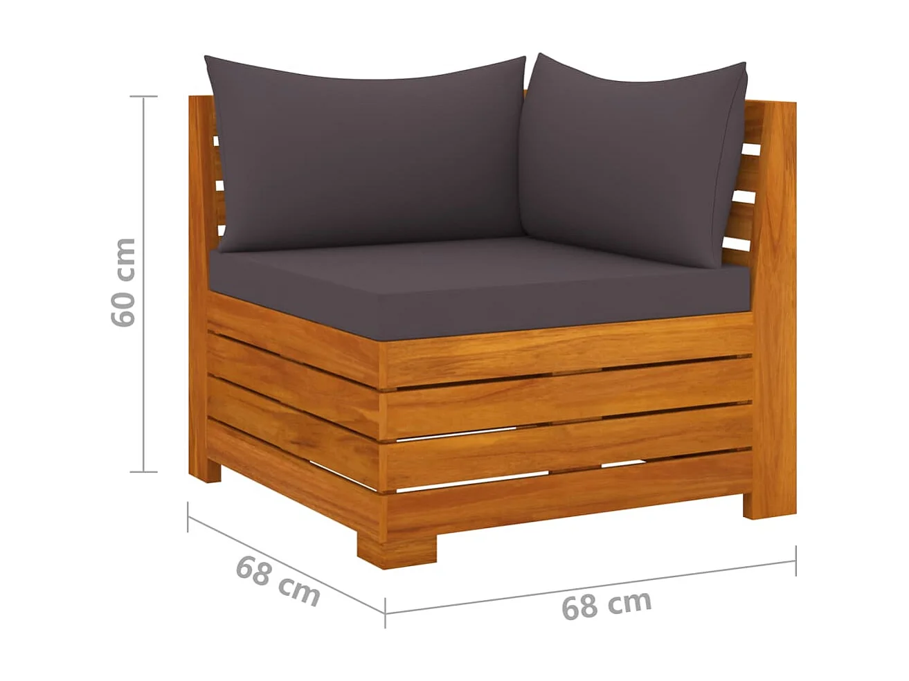 6-tlg. Garten-Lounge-Set mit Kissen Massivholz Akazie