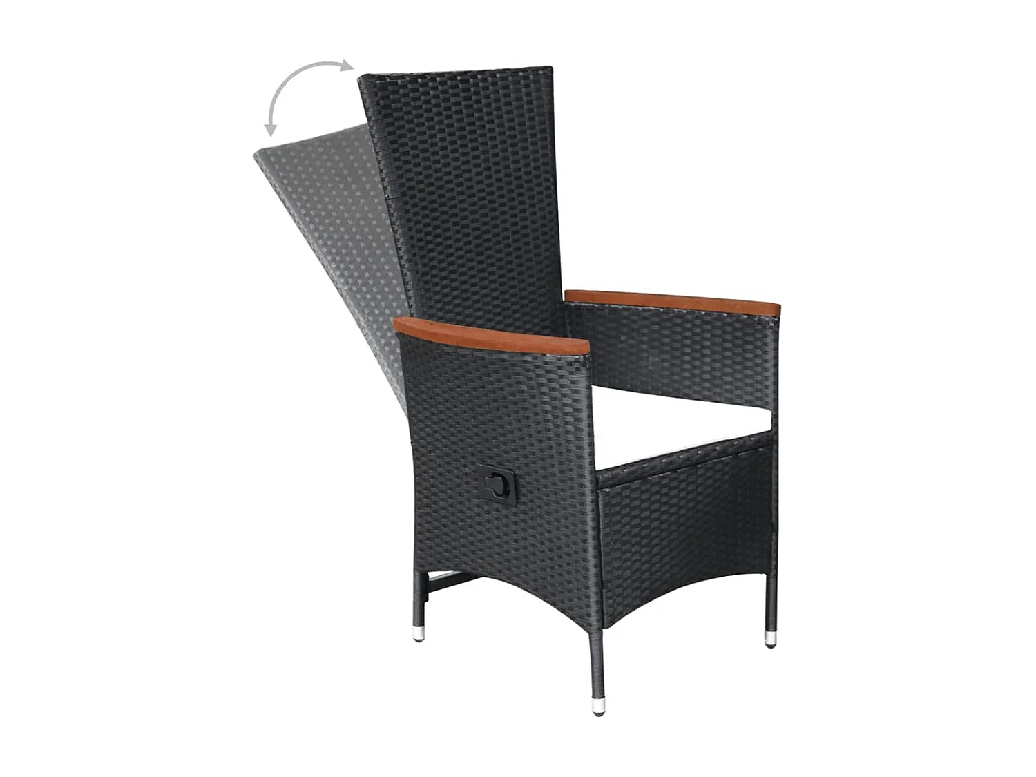 Ensemble à manger de jardin 7 pcs Résine tressée Noir