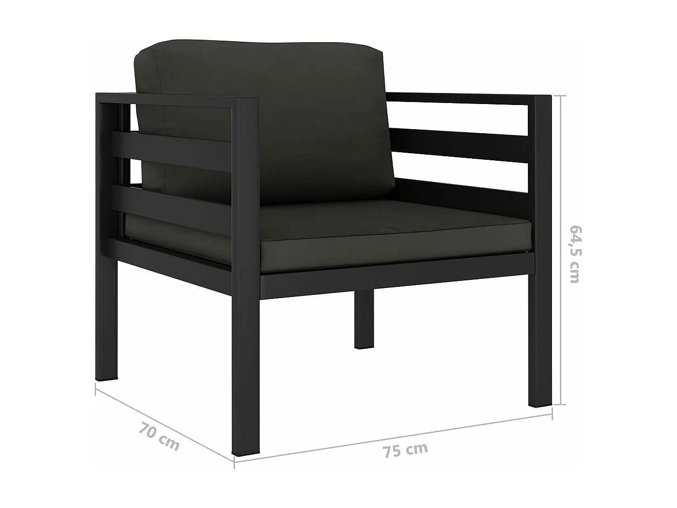 5-tlg. Garten-Sofagarnitur mit Kissen Aluminium Anthrazit
