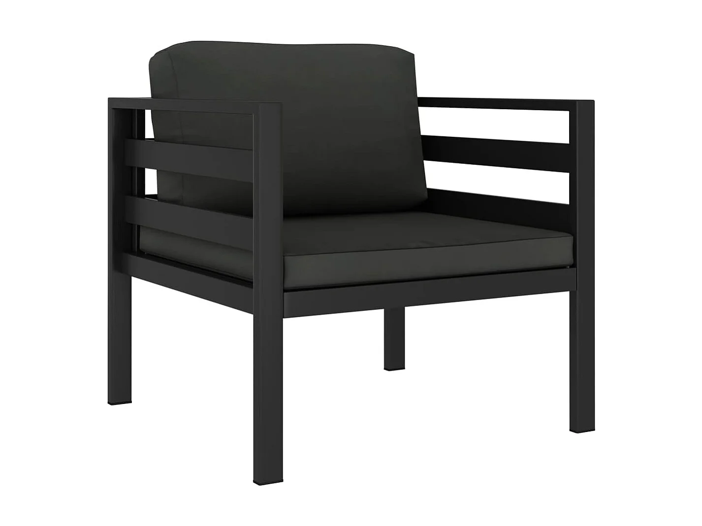 7-tlg. Garten-Lounge-Set mit Kissen Aluminium Anthrazit