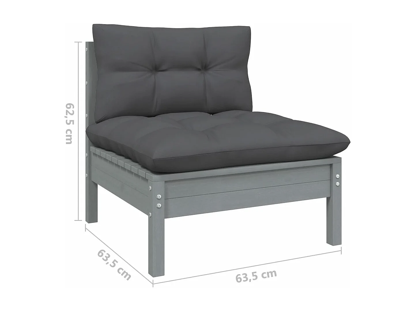 Salon de jardin 8 pcs avec coussins bois de pin massif