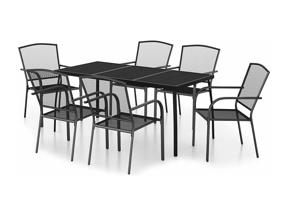 7-delige Tuinset staal antracietkleurig