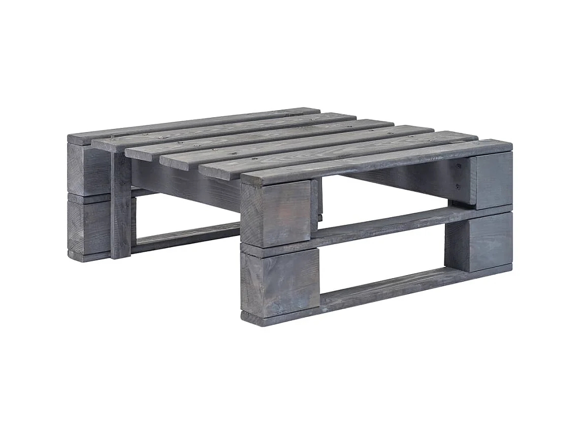 Salon de jardin palette 4pcs avec coussins Pin imprégné de gris