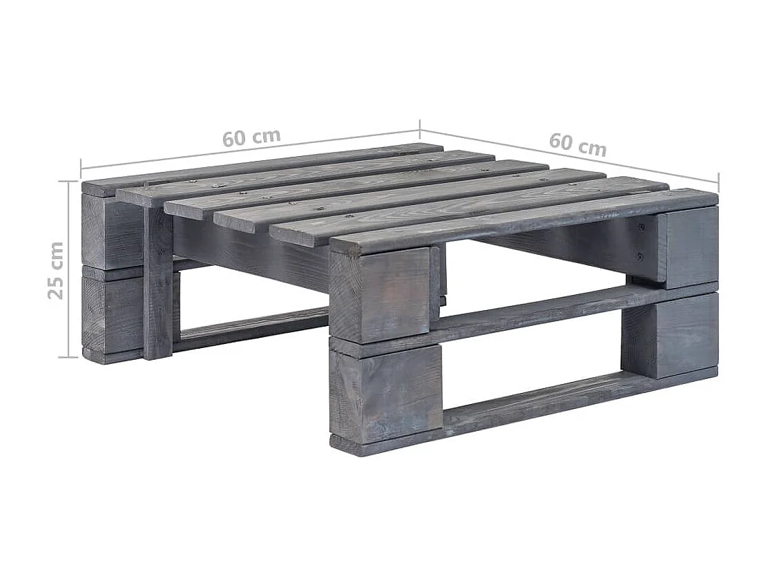 4-delige Loungeset pallet met kussens grijs geïmpregneerd hout