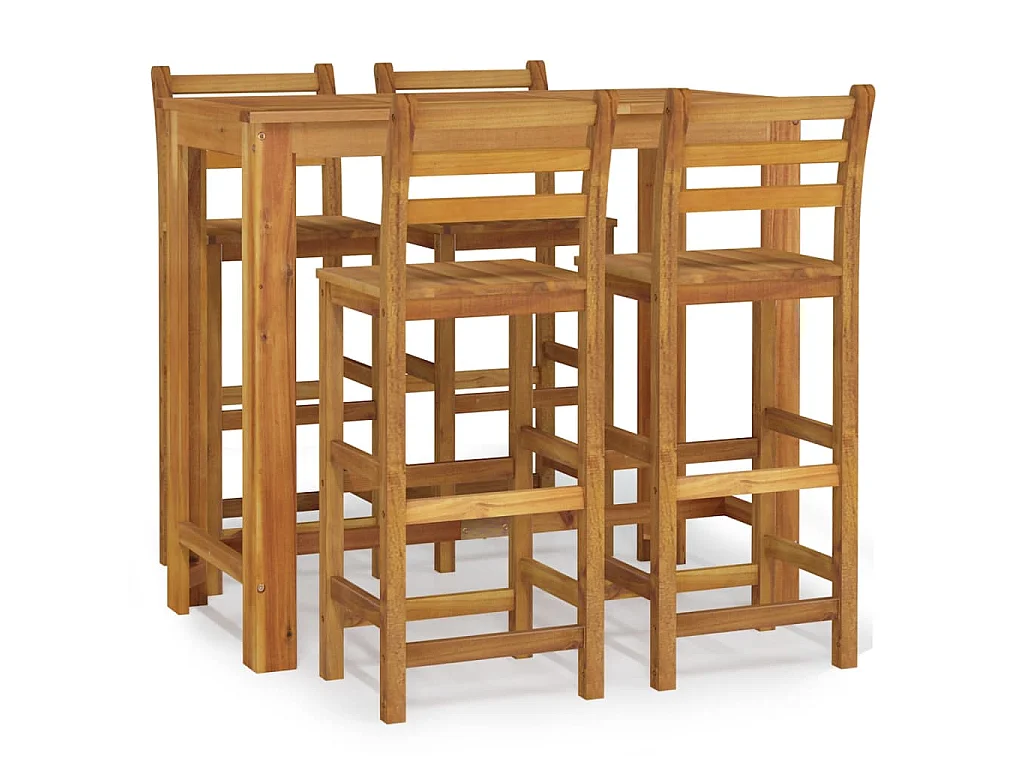 5-tlg. Gartenbar-Set Massivholz Akazie