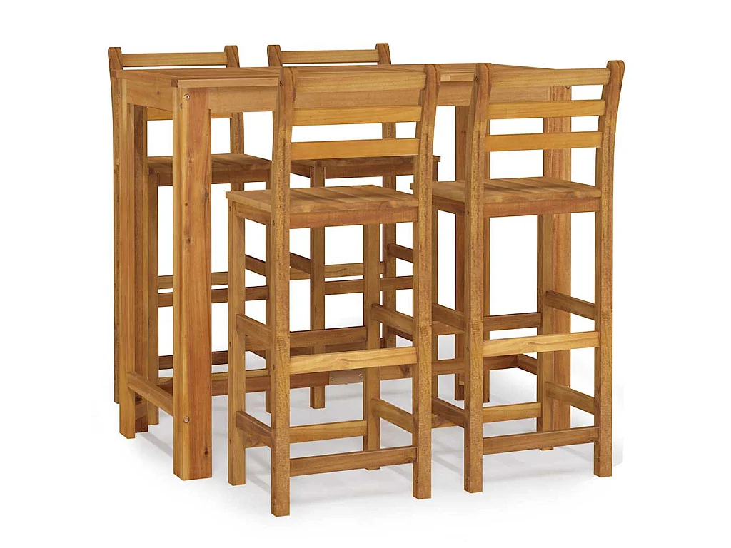 Set da Bar da Giardino 5 pz in Legno Massello di Acacia