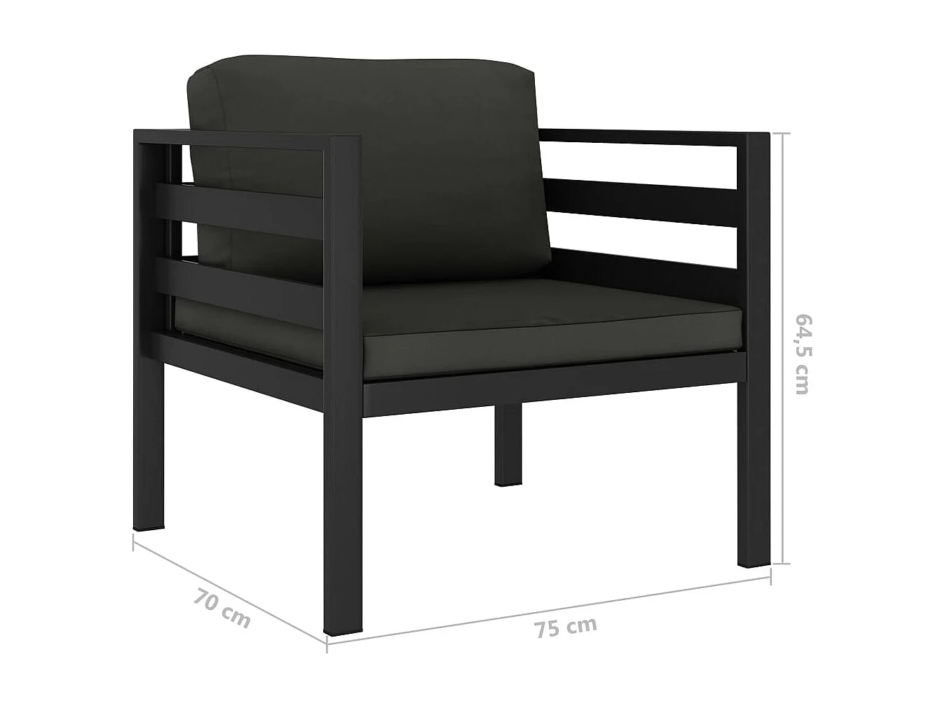 Salon de jardin 6 pcs avec coussins Aluminium Anthracite