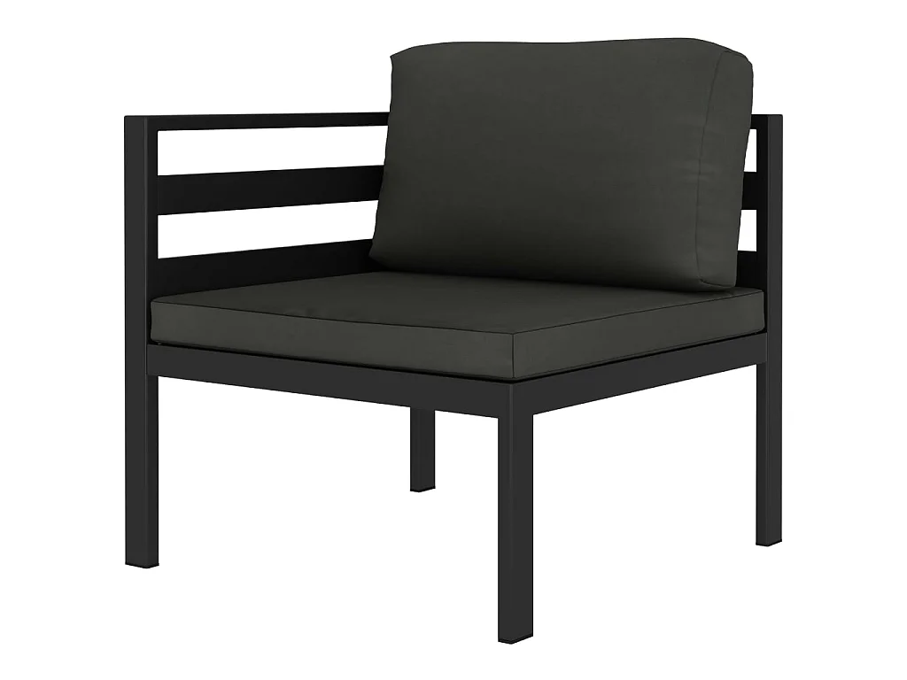 6 pcs conjunto lounge jardim com almofadões alumínio antracite