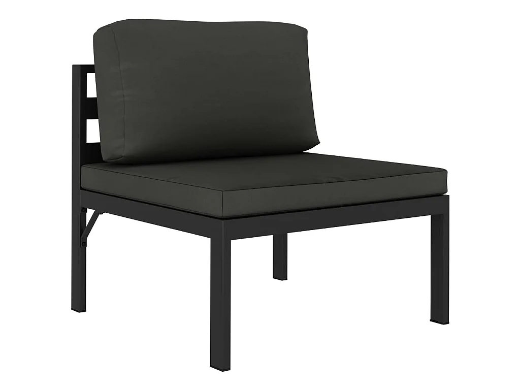 6 pcs conjunto lounge jardim com almofadões alumínio antracite