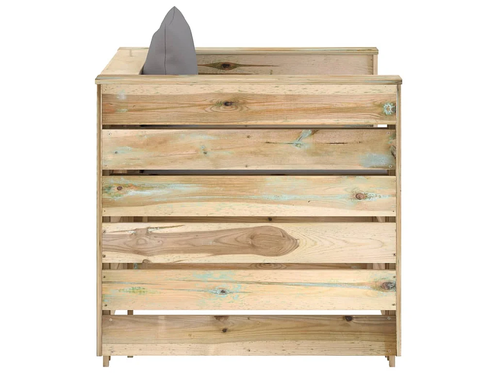 Salon de jardin 2 pcs avec coussins Bois imprégné de vert