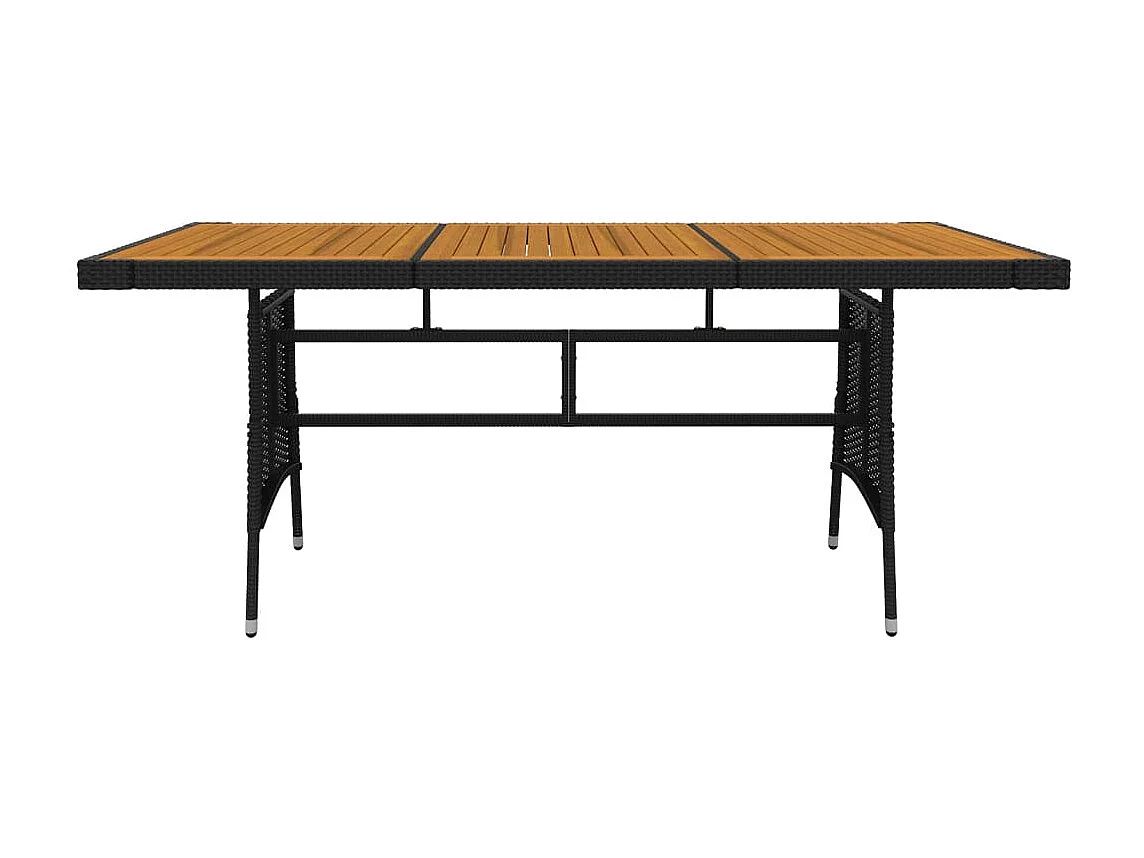 9-tlg. Garten-Essgruppe Poly Rattan Schwarz