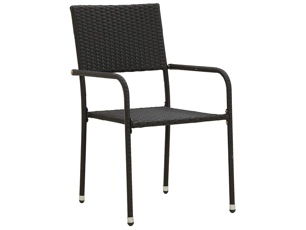 9-delige Tuinset poly rattan zwart