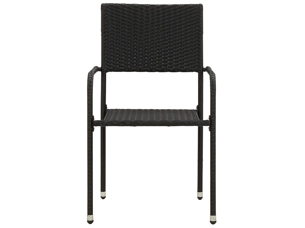 9-delige Tuinset poly rattan zwart