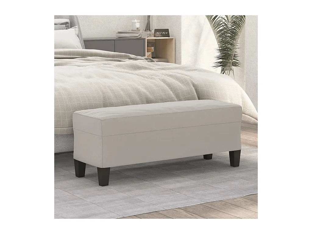 Panca Grigio Chiaro 100x35x41 cm in Microfibra
