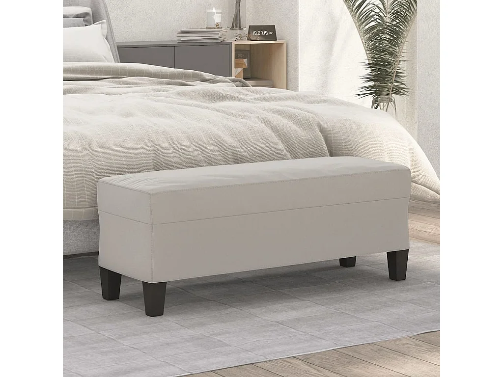 Banc Gris clair 100x35x41 cm Tissu microfibre