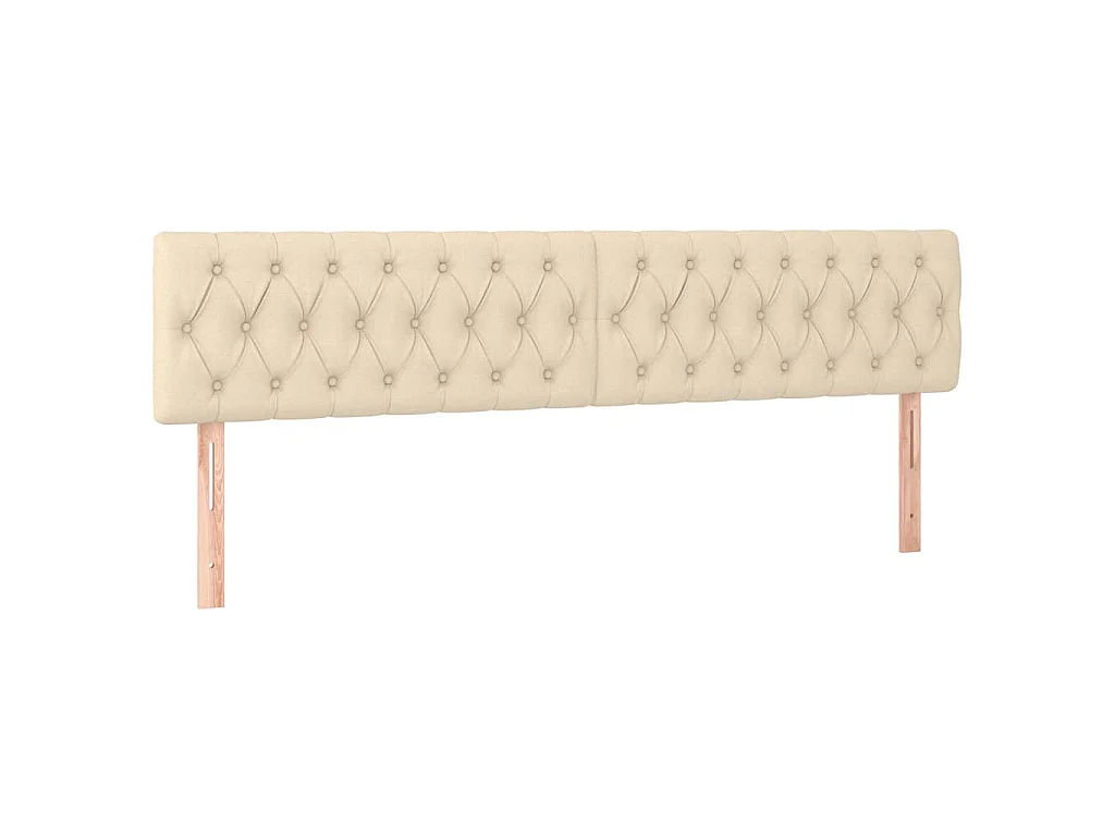 Têtes de lit Crème 200x7x78/88 cm Tissu