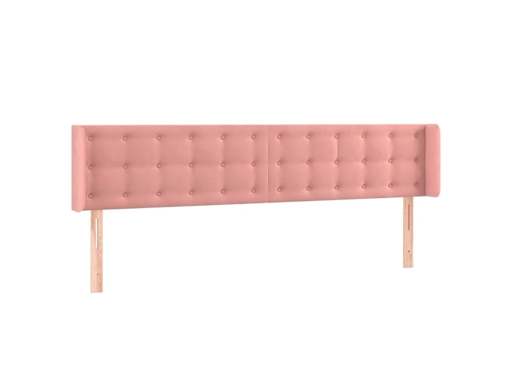 Tête de lit avec oreilles Rose 163x16x78/88 cm Velours