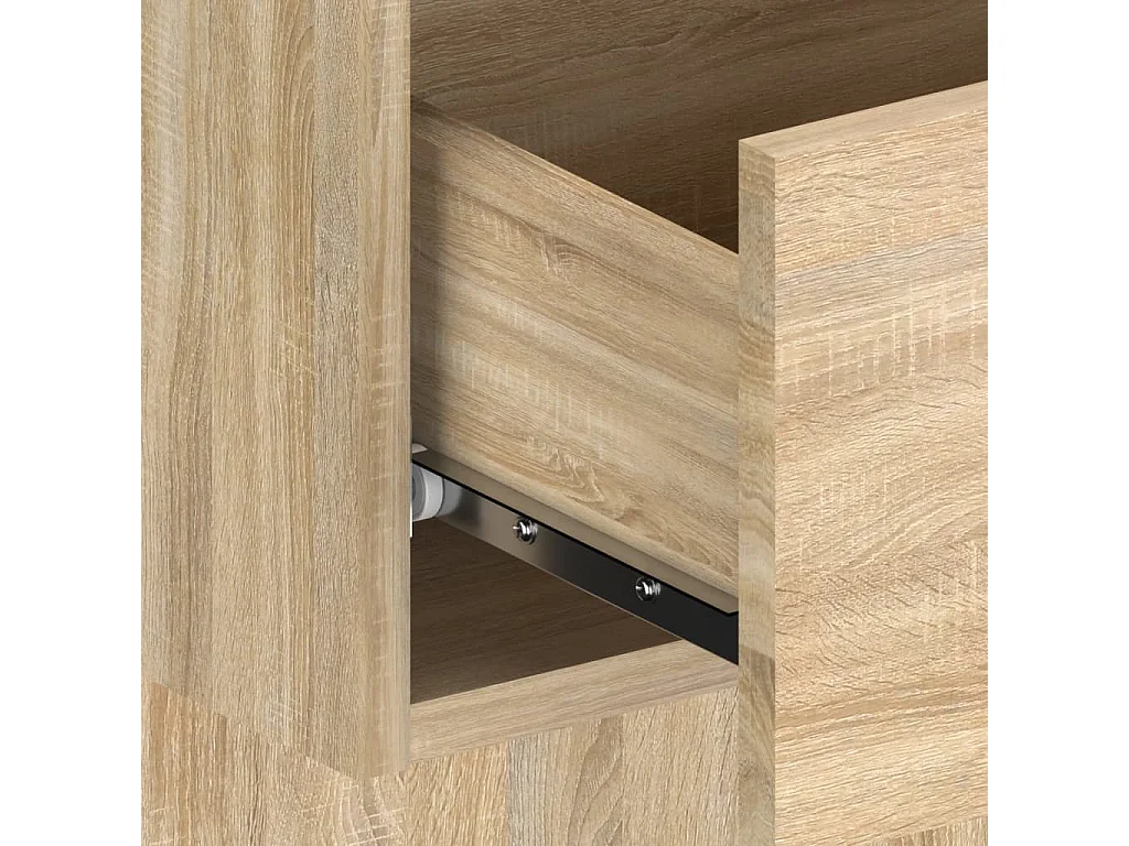 Hoofdbord met kastjes bewerkt hout sonoma eikenkleurig