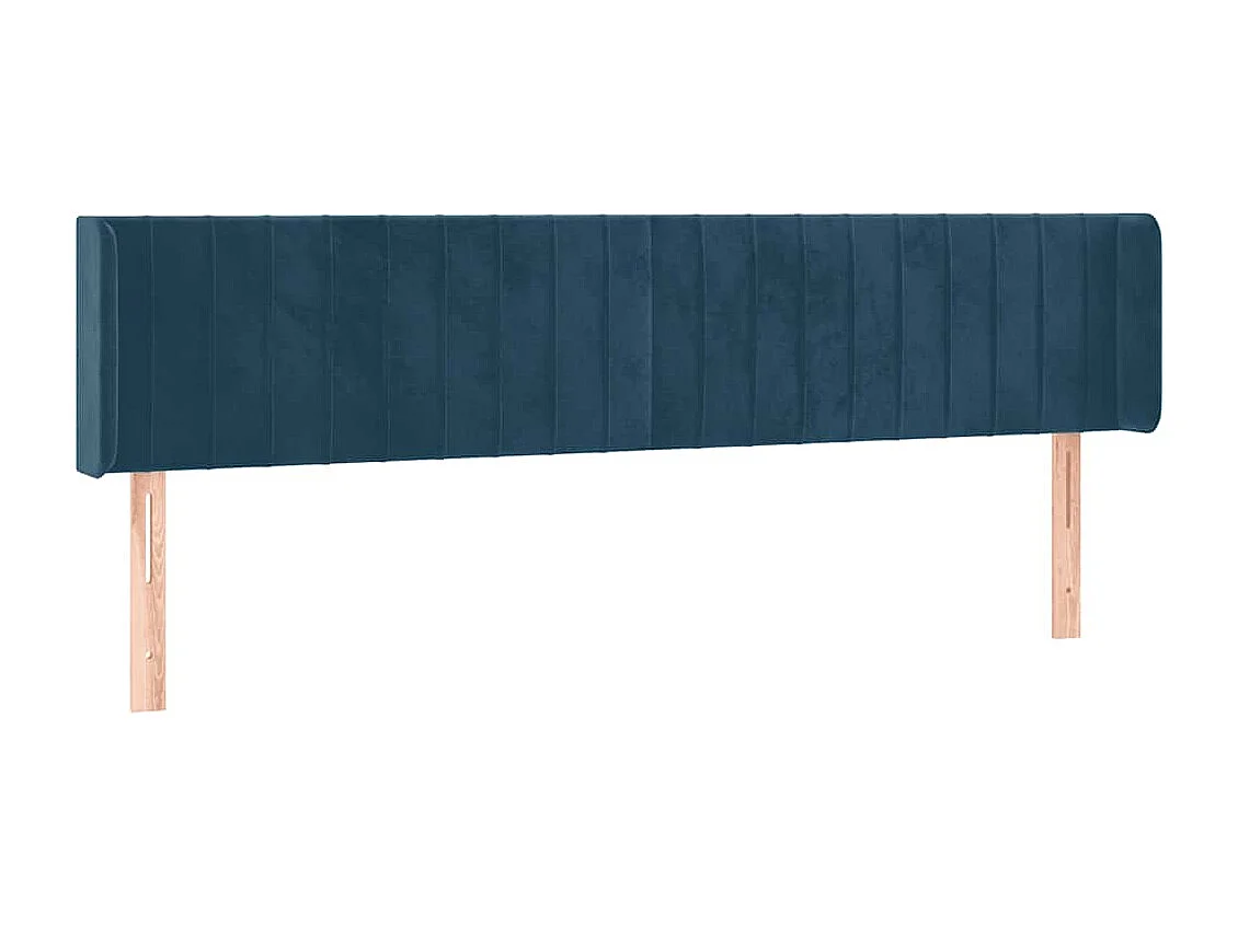 Cabecero de terciopelo azul oscuro 183x16x78/88 cm