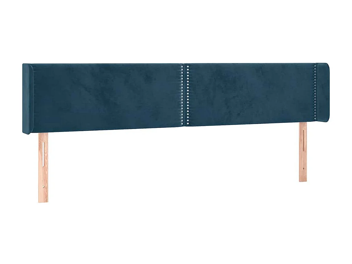 Testiera ad Orecchio Blu Scuro 183x16x78/88 cm in Velluto