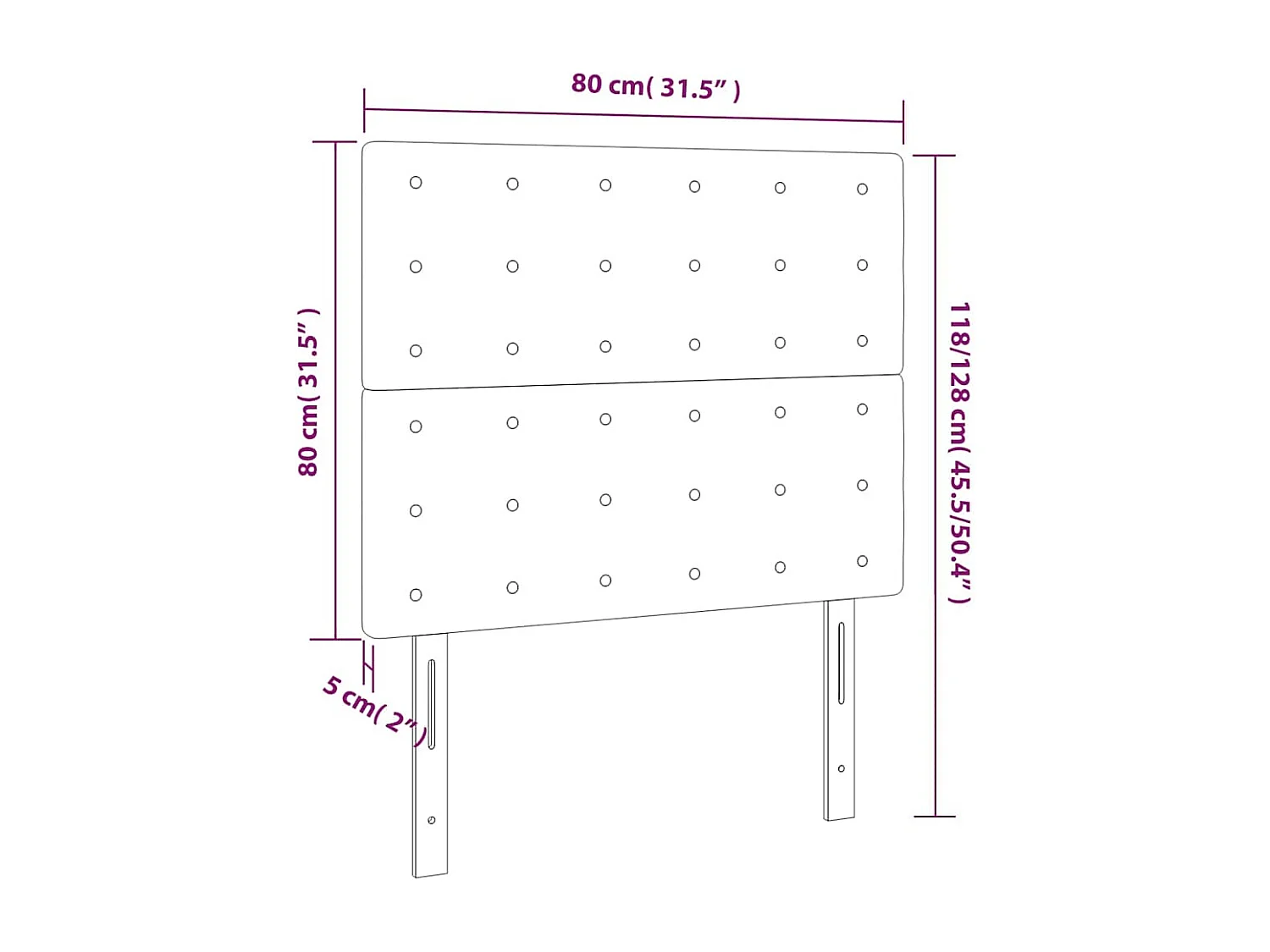 Tête de lit à LED Bleu foncé 80x5x118/128 cm Velours
