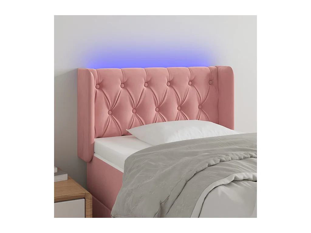 Tête de lit à LED Rose 83x16x78/88 cm Velours