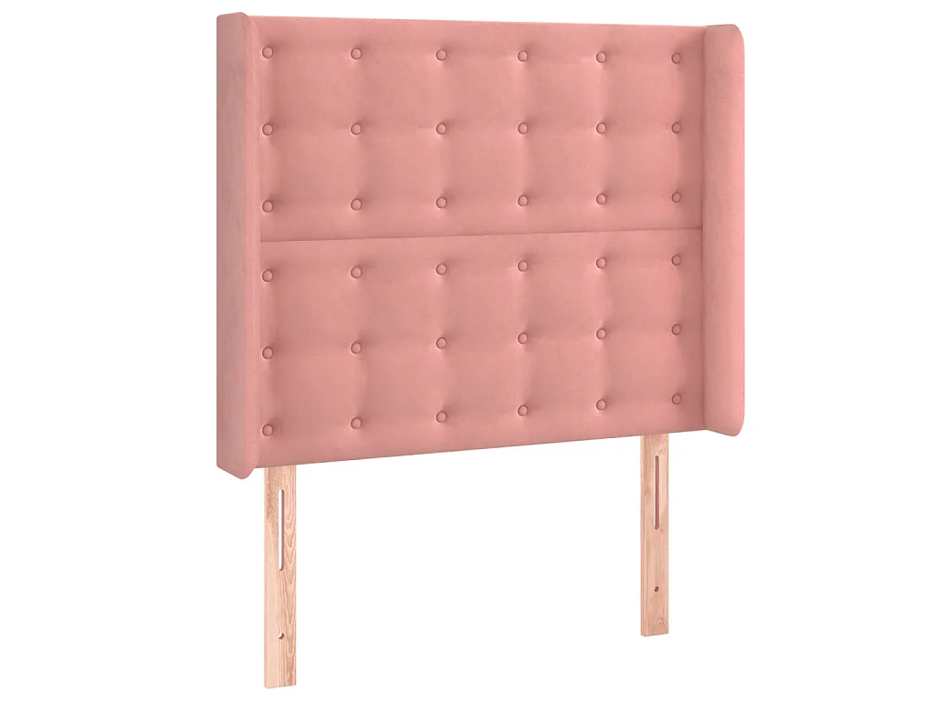 Testiera ad Orecchio Nera 83x16x118/128 cm in Velluto