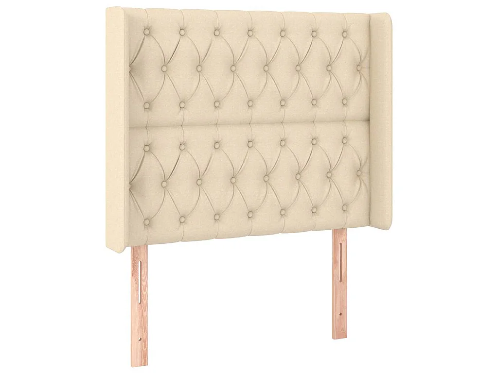 Tête de lit à LED Crème 103x16x118/128 cm Tissu