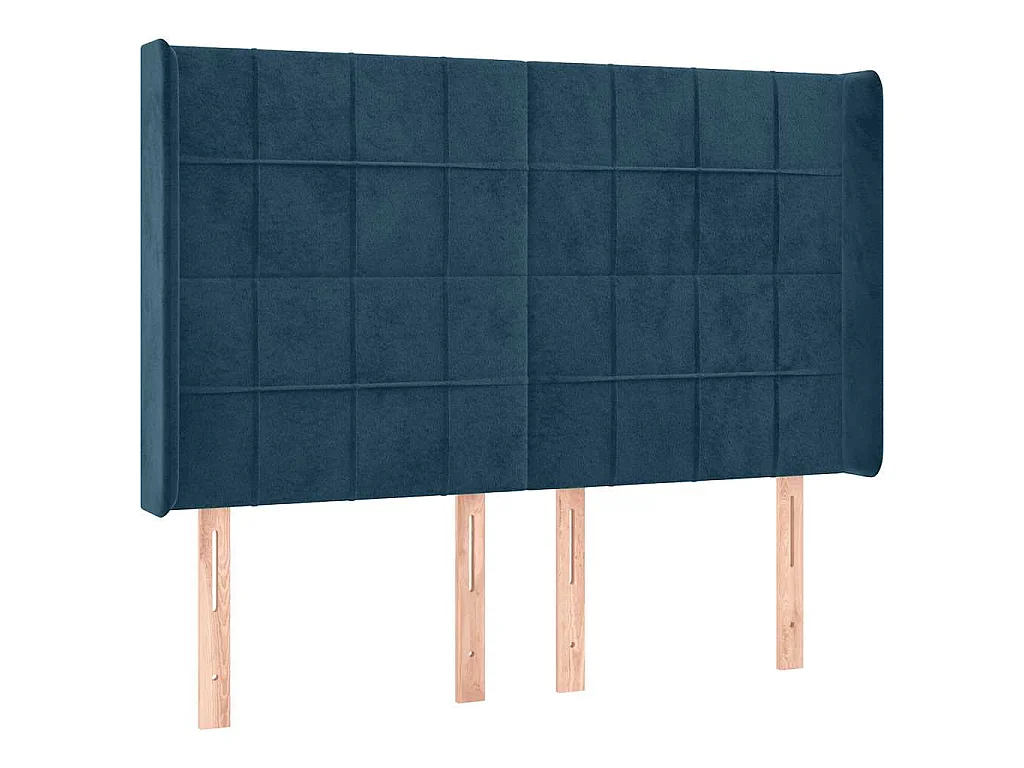 Kopfteil mit Ohren Dunkelblau 147x16x118/128 cm Samt