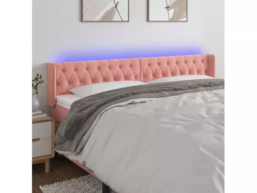 Kauf Unique LED Kopfteil Rosa 203x16x78/88 cm Samt