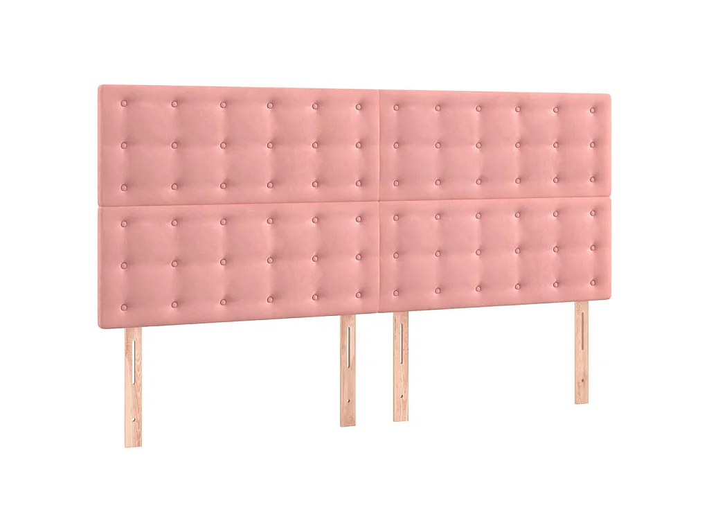Hoofdbord roze 160x5x118/128 cm fluweel