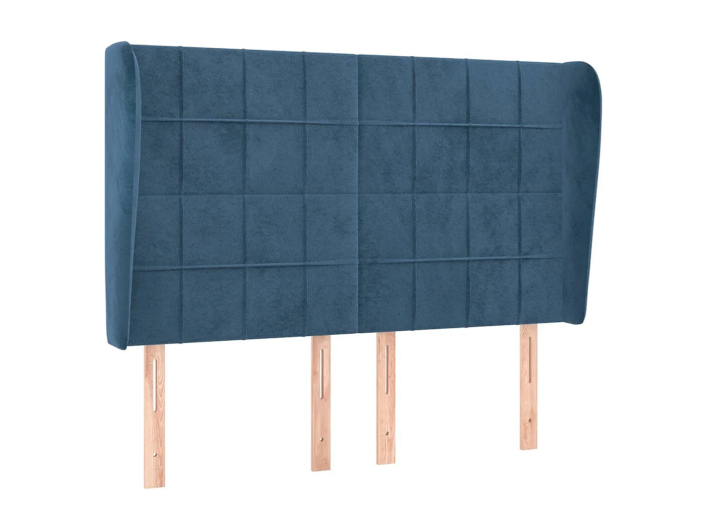 Hoofdbord met randen 147x23x118/128 cm fluweel donkerblauw