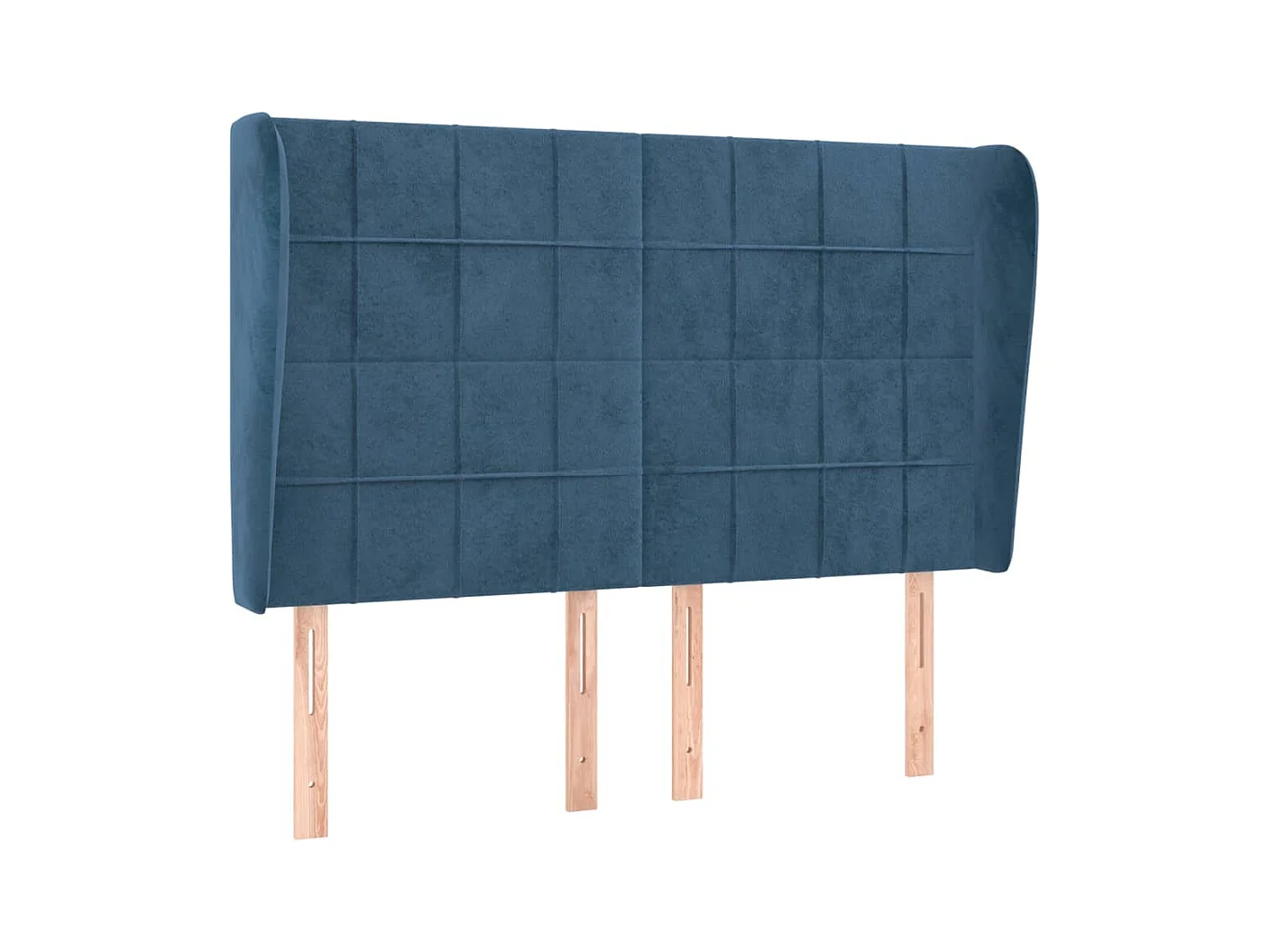 Tête de lit avec oreilles Bleu foncé 147x23x118/128 cm Velours