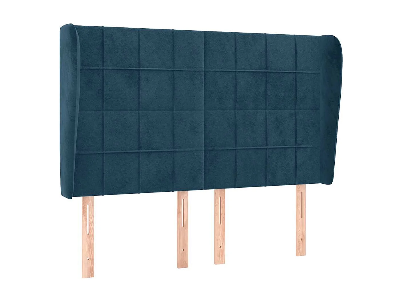 Hoofdbord met randen 147x23x118/128 cm fluweel donkerblauw