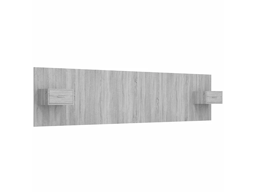 Testiera Letto con Comodini in Legno Multistrato Grigio Sonoma