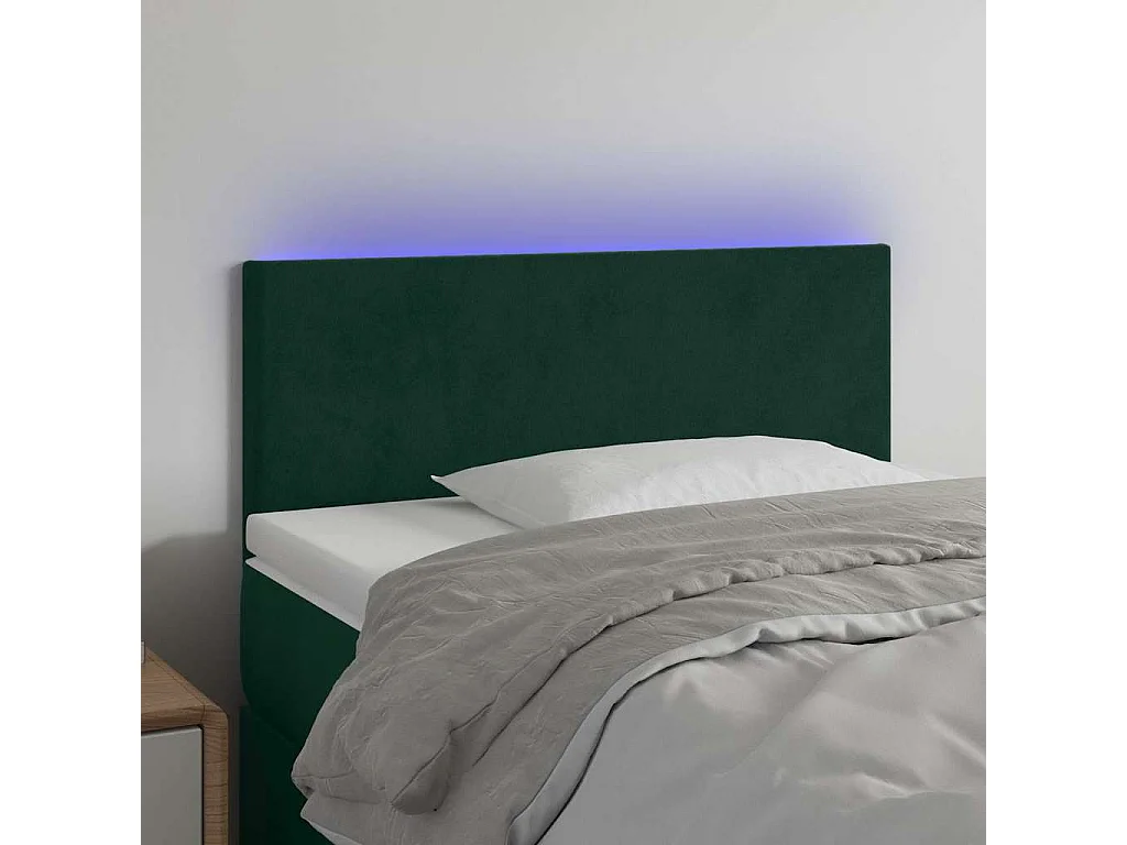 Tête de lit à LED Vert foncé 80x5x78/88 cm Velours